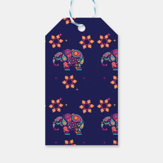 HAPPY DIWALI INDIA INDIAN ELEPHANT MANDALA GESCHENKANHÄNGER (Vorderseite)