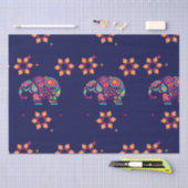 HAPPY DIWALI INDIA INDIAN ELEPHANT MANDALA SEIDENPAPIER (Handwerk)