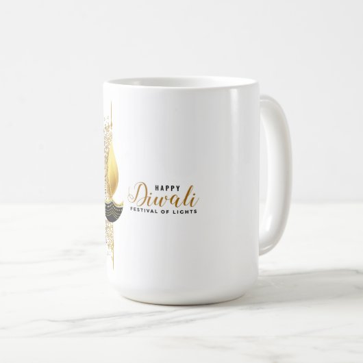 Happy Diwali Kaffeetasse (VorderseiteRechts)