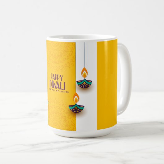 Happy Diwali Kaffeetasse (VorderseiteRechts)