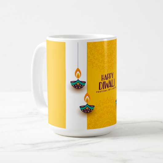 Happy Diwali Kaffeetasse (Vorderseite Links)