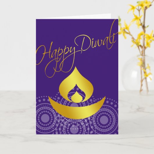 Happy Diwali Karte (Gelbe Blume)