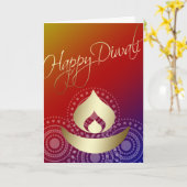 Happy Diwali Karte (Gelbe Blume)
