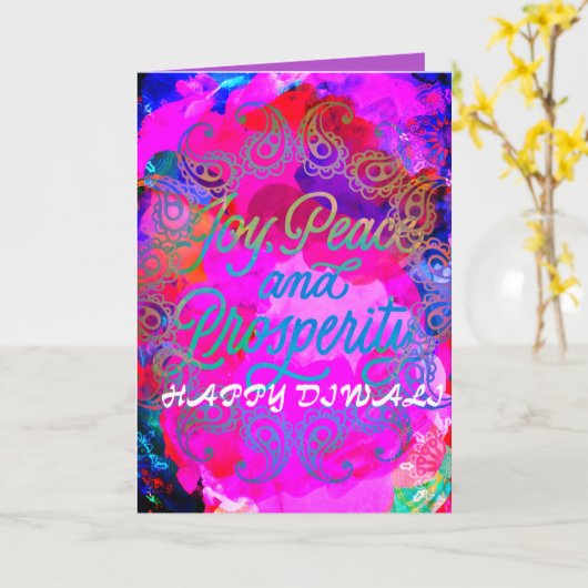 HAPPY DIWALI KARTE (Gelbe Blume)