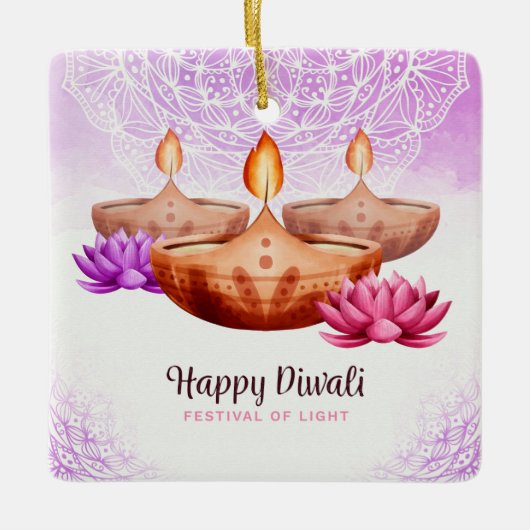 Happy Diwali Keramik Ornament (Vorderseite)