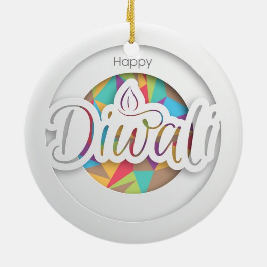 Happy Diwali Keramik Ornament (Hinten)