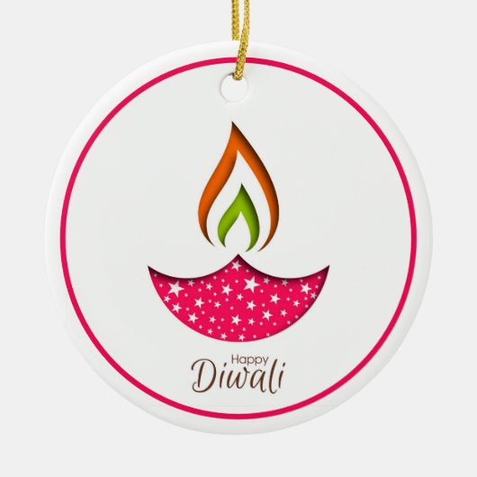 Happy Diwali Keramik Ornament (Vorne)