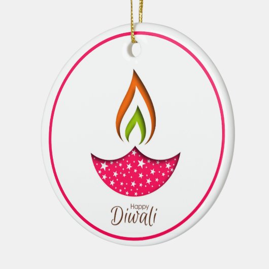 Happy Diwali Keramik Ornament (Links)