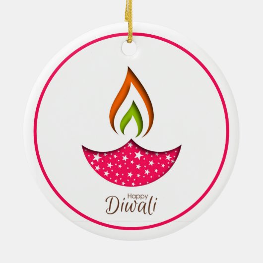 Happy Diwali Keramik Ornament (Hinten)
