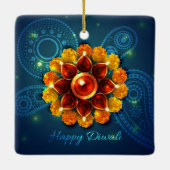 Happy Diwali Keramik Ornament (Rückseite)