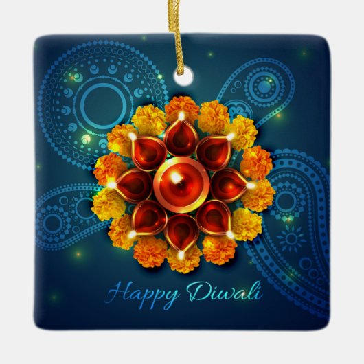Happy Diwali Keramik Ornament (Vorderseite)