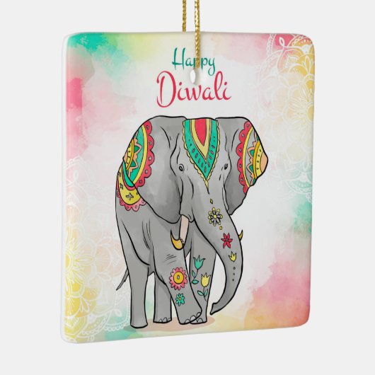 Happy Diwali Keramik Ornament (Rechts)