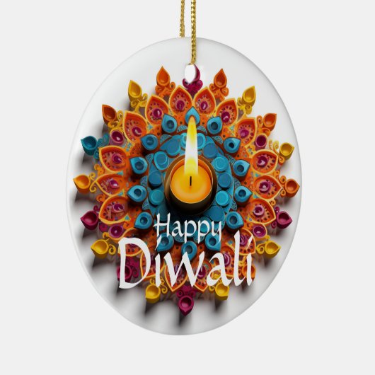 Happy Diwali Keramik Ornament (Rechts)