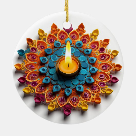Happy Diwali Keramik Ornament (Hinten)