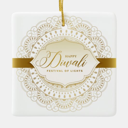 Happy Diwali Keramikornament (Vorderseite)