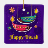 Happy Diwali Keramikornament (Rückseite)