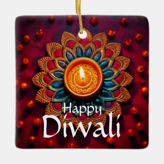 Happy Diwali Keramikornament (Vorderseite)