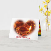 HAPPY DIWALI LAMP KARTE (Gelbe Blume)