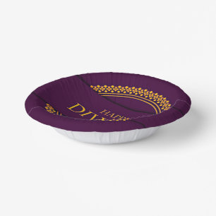 Happy Diwali Lila Gold Elegante Pappteller