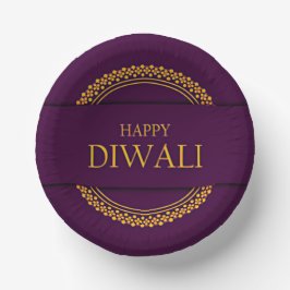 Happy Diwali Lila Gold Elegante Pappteller