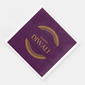 Happy Diwali Lila Gold Elegante Serviette (Ecke)