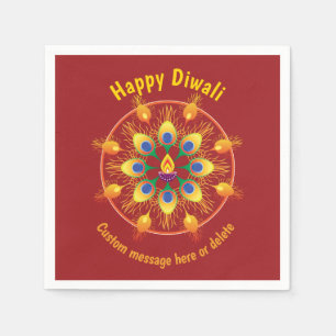 Happy Diwali, maßgeschneiderte Texte, Maron / Mar Serviette