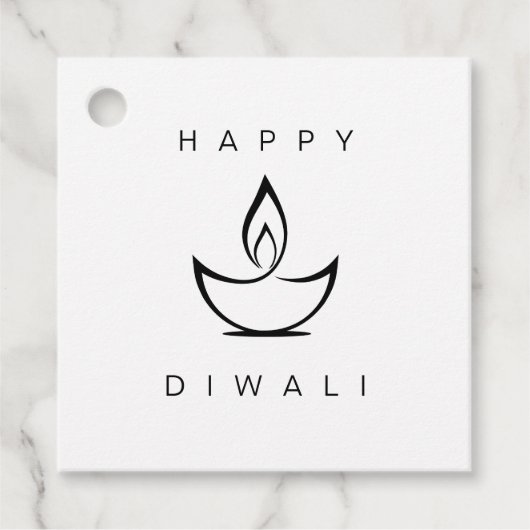 Happy Diwali Minimalistisch Square Tag Geschenkanhänger (Vorderseite)