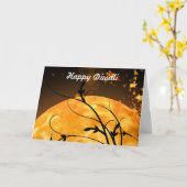 Happy Diwali mit benutzerdefiniertem Mondtext Karte (Gelbe Blume)