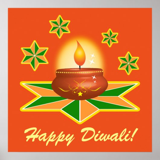 Happy Diwali mit Lantern Poster (Vorne)