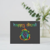 🤩 Happy Diwali mit Lord Ganesh Postkarte (Stehend Vorderseite)