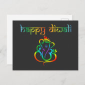 🤩 Happy Diwali mit Lord Ganesh Postkarte (Vorne/Hinten)