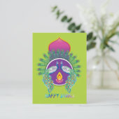 😍 Happy Diwali mit Pfauen Postkarte (Stehend Vorderseite)