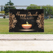 Happy Diwali mit Rangoli und Diya Banner (Insitu)