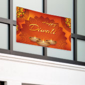 Happy Diwali mit Rangoli und Diya Banner (Äußeres Gebäude)