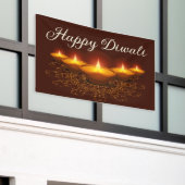 Happy Diwali mit Rangoli und Diya Banner (Äußeres Gebäude)