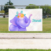 Happy Diwali mit Rangoli und Elephant Banner (Insitu)