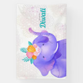 Happy Diwali mit Rangoli und Elephant Banner (Vertikal)