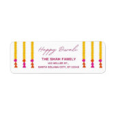 Happy Diwali Modern Return Address Label (Vorne)