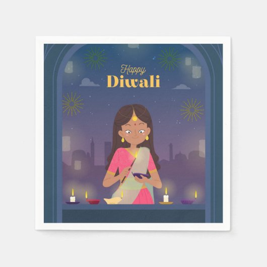 Happy Diwali Napkins Serviette (Vorderseite)