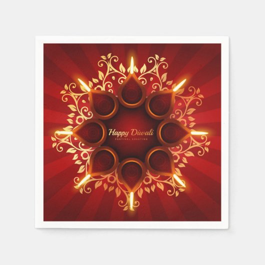 Happy Diwali Napkins Serviette (Vorderseite)