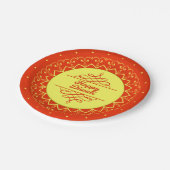 Happy Diwali Orange Cream Mandala Modern 7" Pappteller (Schrägansicht)