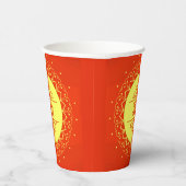 Happy Diwali Orange Cream Mandala Modern Pappbecher (Rechts)