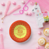 Happy Diwali Orange Cream Mandala Modern Pappteller (Party)