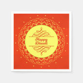 Happy Diwali Orange Cream Mandala Modern Serviette (Vorderseite)