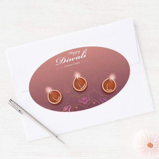 Happy Diwali Oval Sticker (Umschlag)