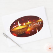 Happy Diwali Ovaler Aufkleber (Umschlag)