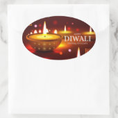 Happy Diwali Ovaler Aufkleber (Tasche)