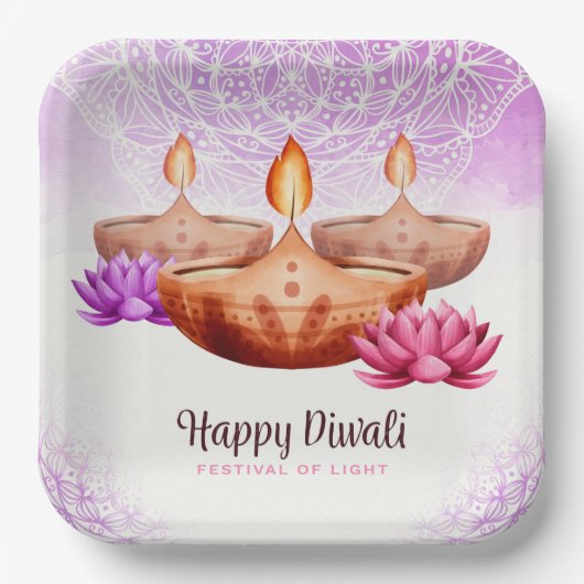 Happy Diwali Paper Plate Pappteller (Vorderseite)