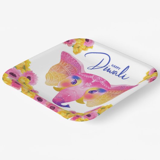 Happy Diwali Paper Plate Pappteller (Gewinkelt)