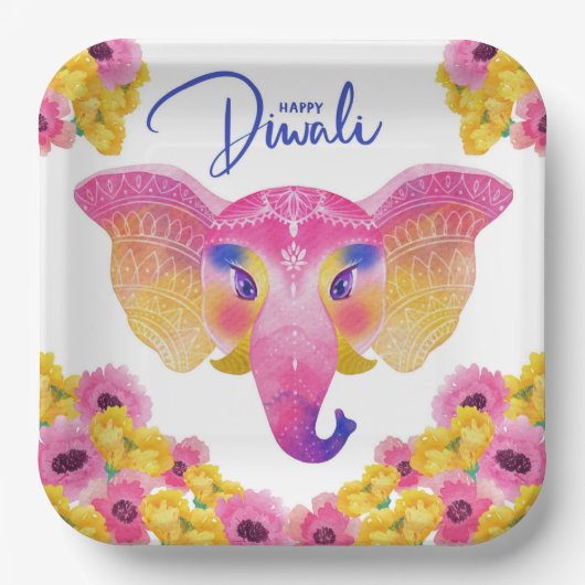 Happy Diwali Paper Plate Pappteller (Vorderseite)